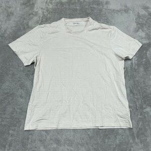 Calvin Klein Mens White XL T-Shirt Soft 100% Cotton Slim Fit Logo a1238